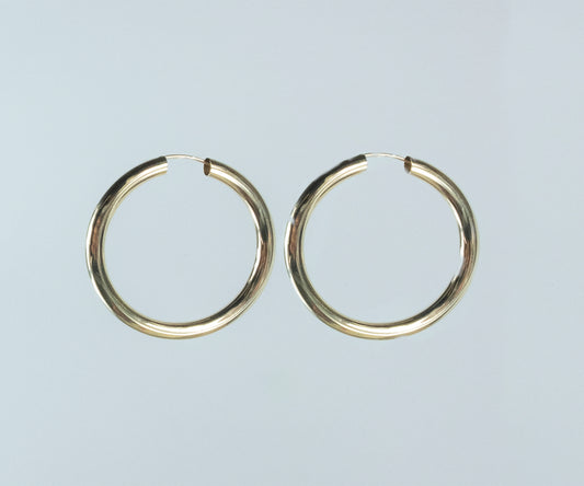 Gold Large Thick Hoop Earrings