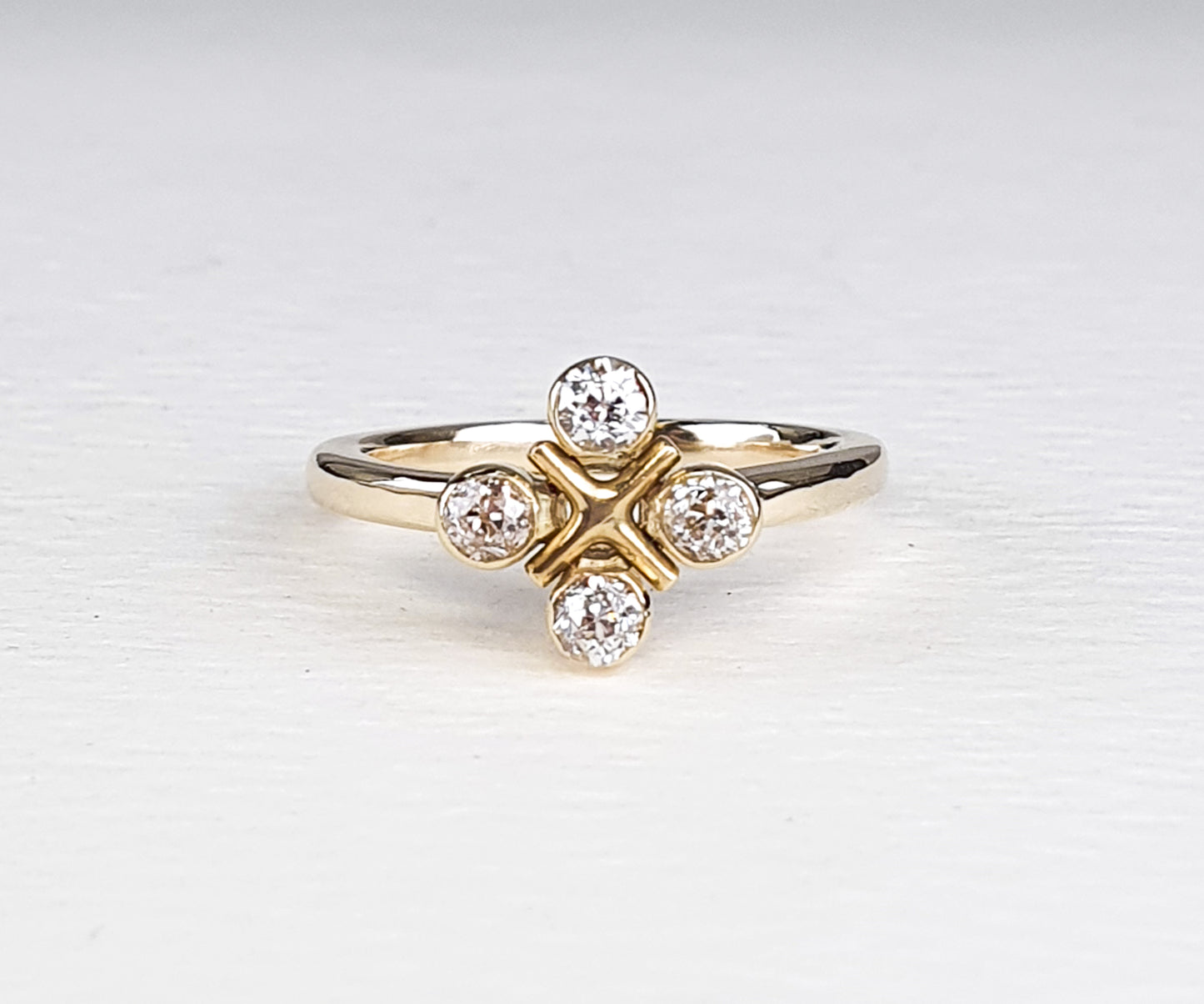 Noughts and Crosses Upcycled Victorian Diamond Ring