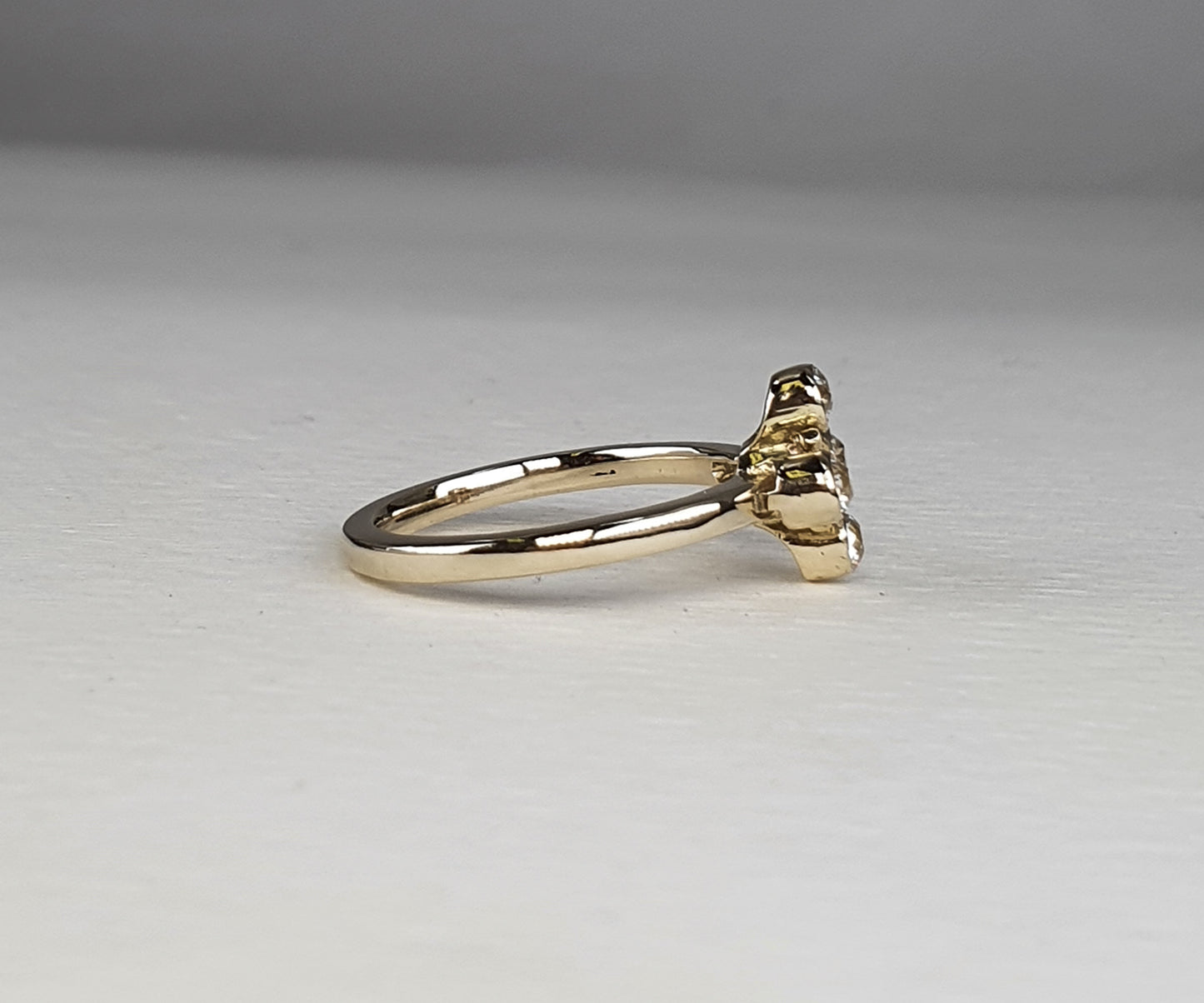 Noughts and Crosses Upcycled Victorian Diamond Ring