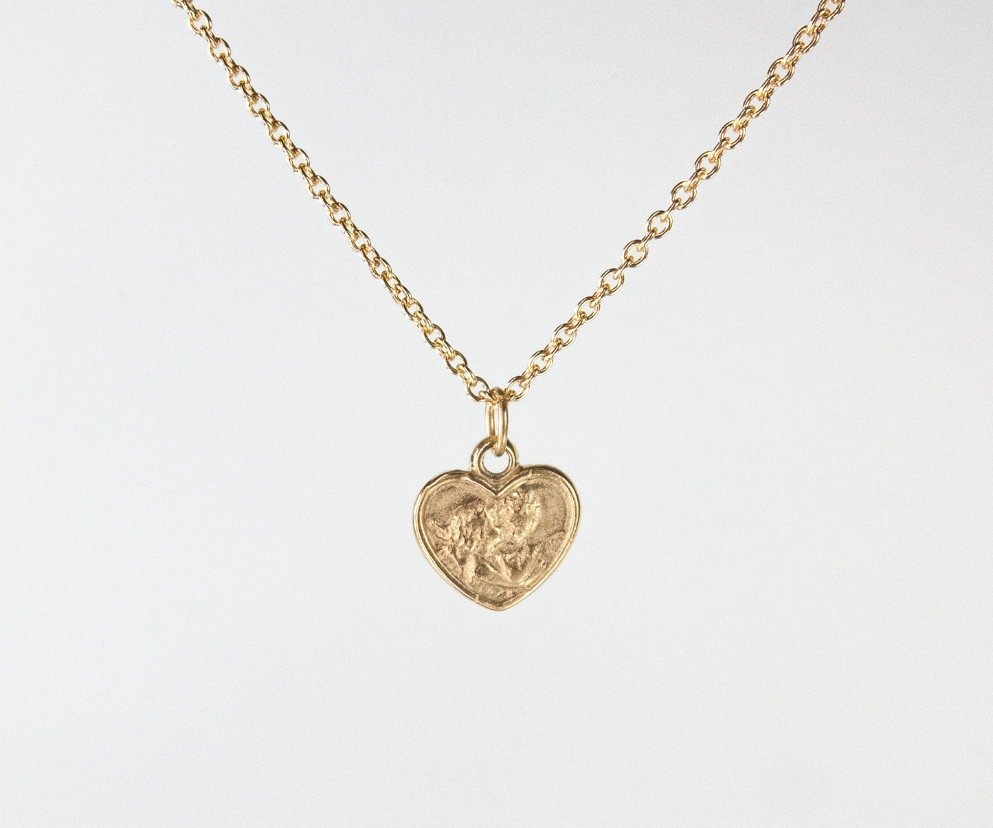 Heart Shaped Kissing Cherub Necklace